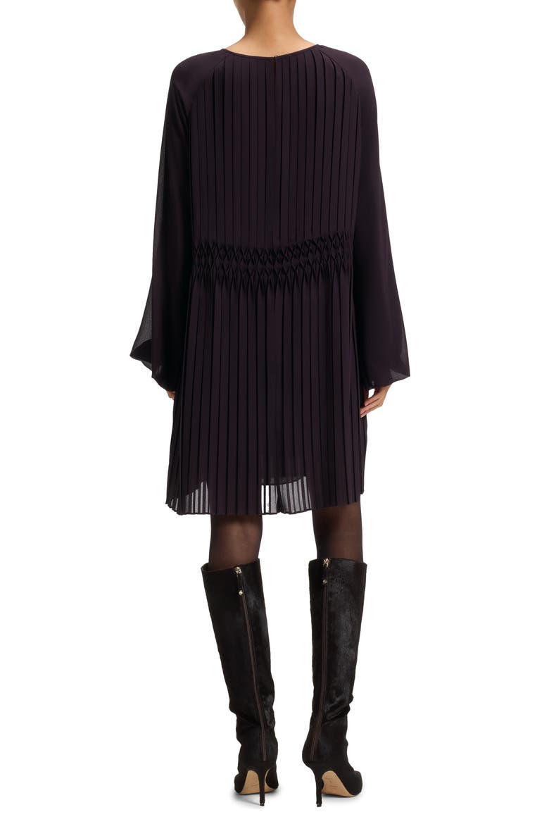 Daliette Pleated Long Sleeve Dress, Alternate, color, DARK CARMINE