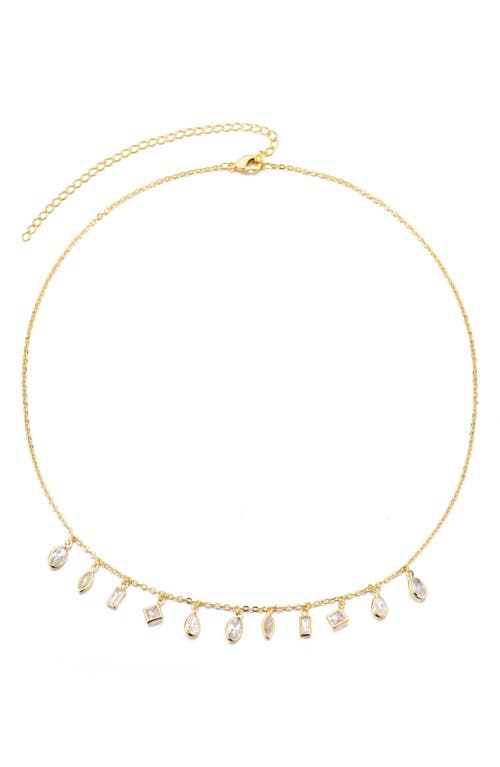 Adornia 14k Gold Plated Multi Shape Dangle Necklace In Gold