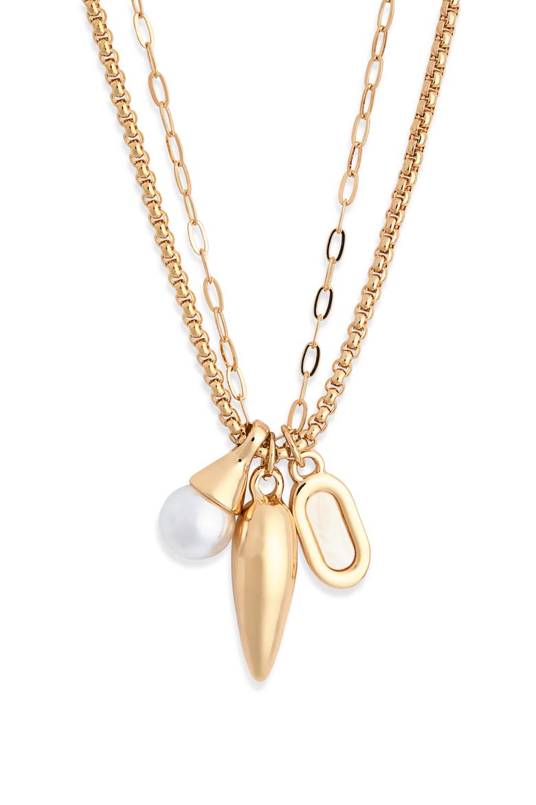 Cluster Charm Necklace, Main, color, CLEAR- WHITE- GOLD