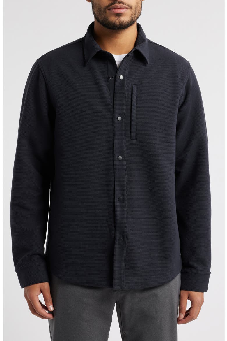 Trek Brushed Ottoman Shirt Jacket, Alternate, color, BLACK