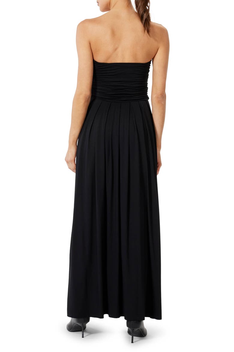 Dionne Strapless Maxi Dress, Alternate, color, BLACK