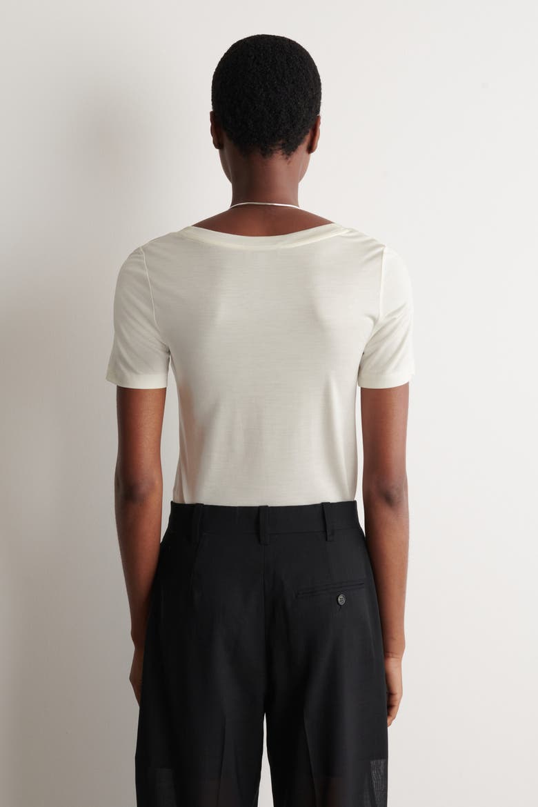 Slim Silk T-shirt, Alternate, color, IVORY
