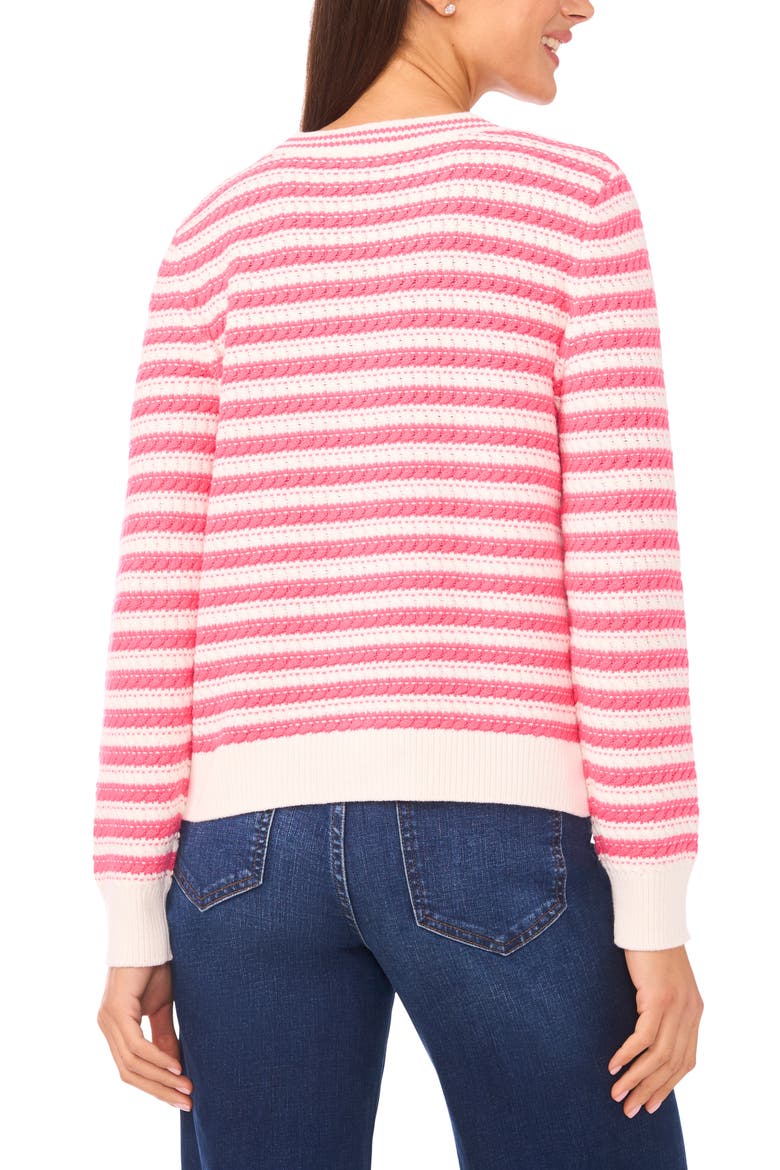 Dotted Delights Woven Front Sweater, Alternate, color, JUNEBERRY