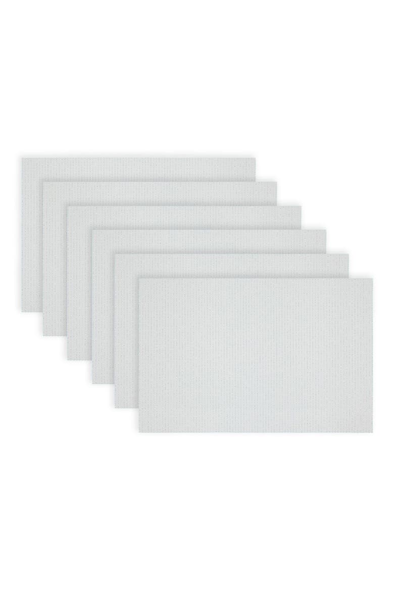 Set of 6 Vinyl Placemats, Alternate, color, EMBROIDERED GLITTER WHITE