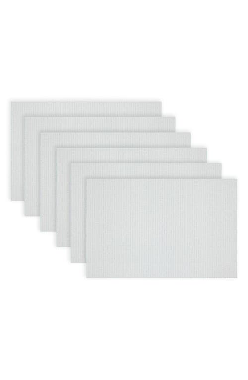 Dainty Home Set Of 6 Vinyl Placemats In Embroidered Glitter White