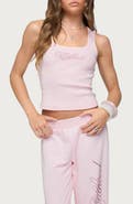 EDIKTED Studio Rhinestone Crop Tank