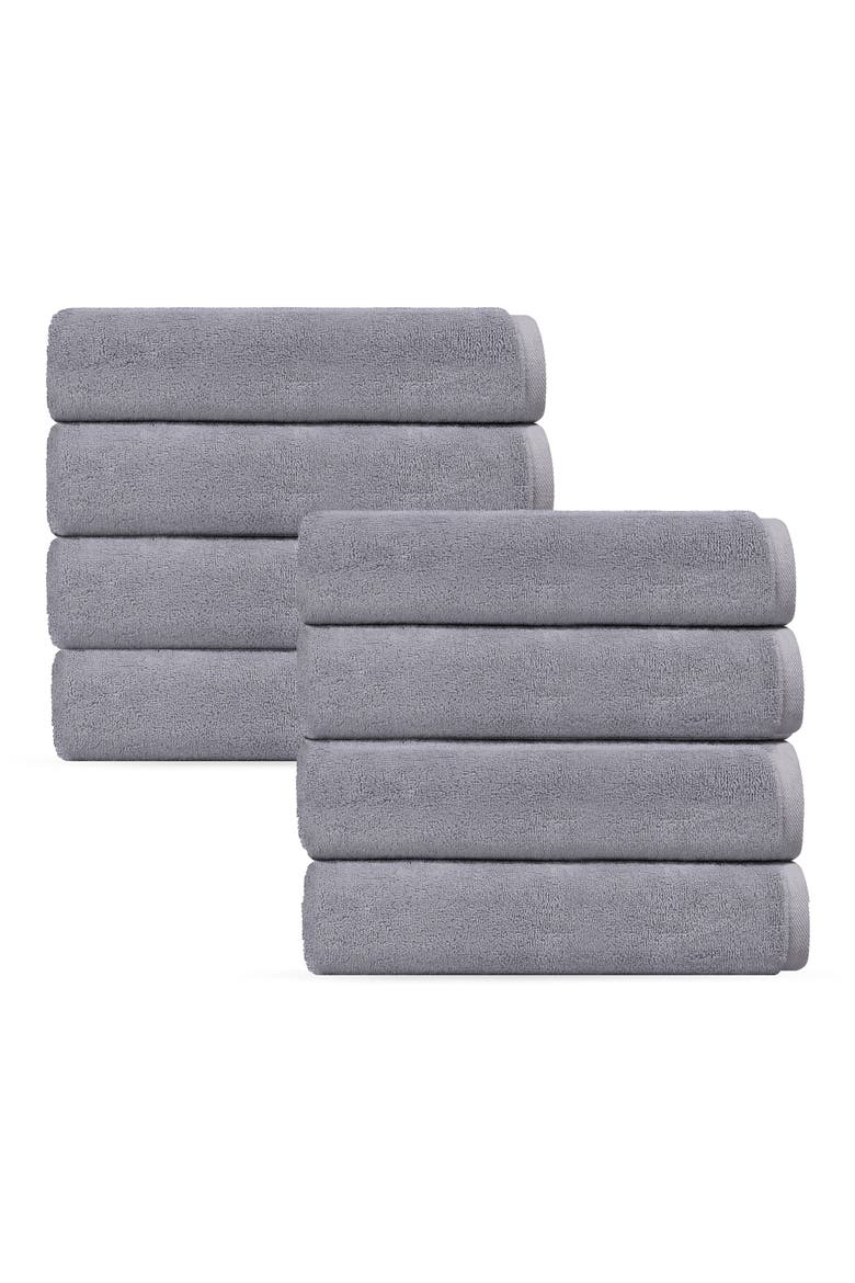 Puresoft 8-Piece Turkish Cotton Washcloths, Main, color, SILVER