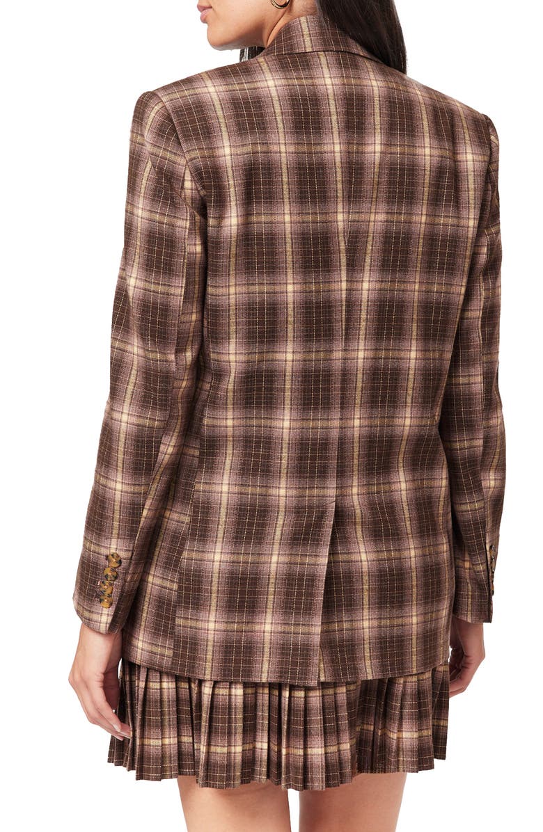 Scotch & Soda Single Breasted Blazer, Alternate, color, Brown/ Burlwood Plai