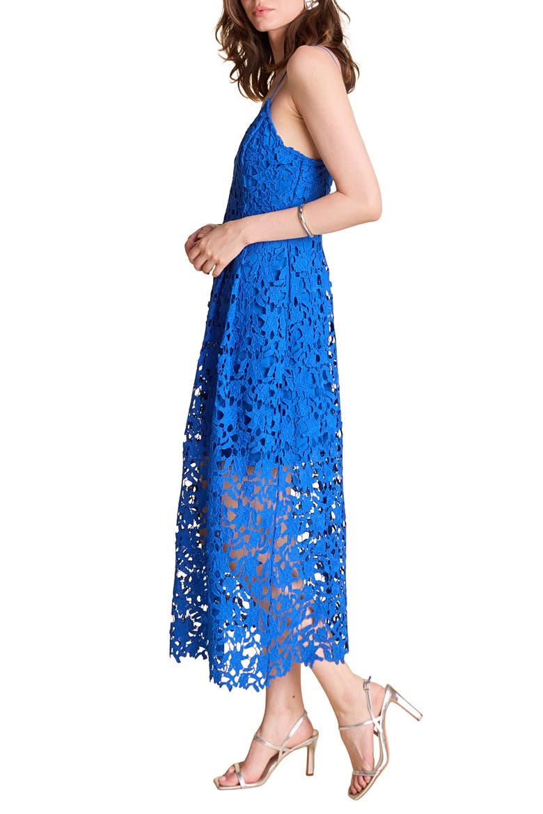 Lace Spaghetti Strap Midi Dress, Alternate, color, BLUE