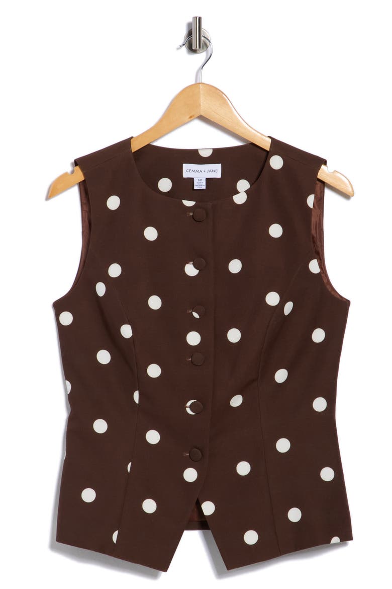 Scoop Neck Vest, Alternate, color, CHESTNUT/WHITE