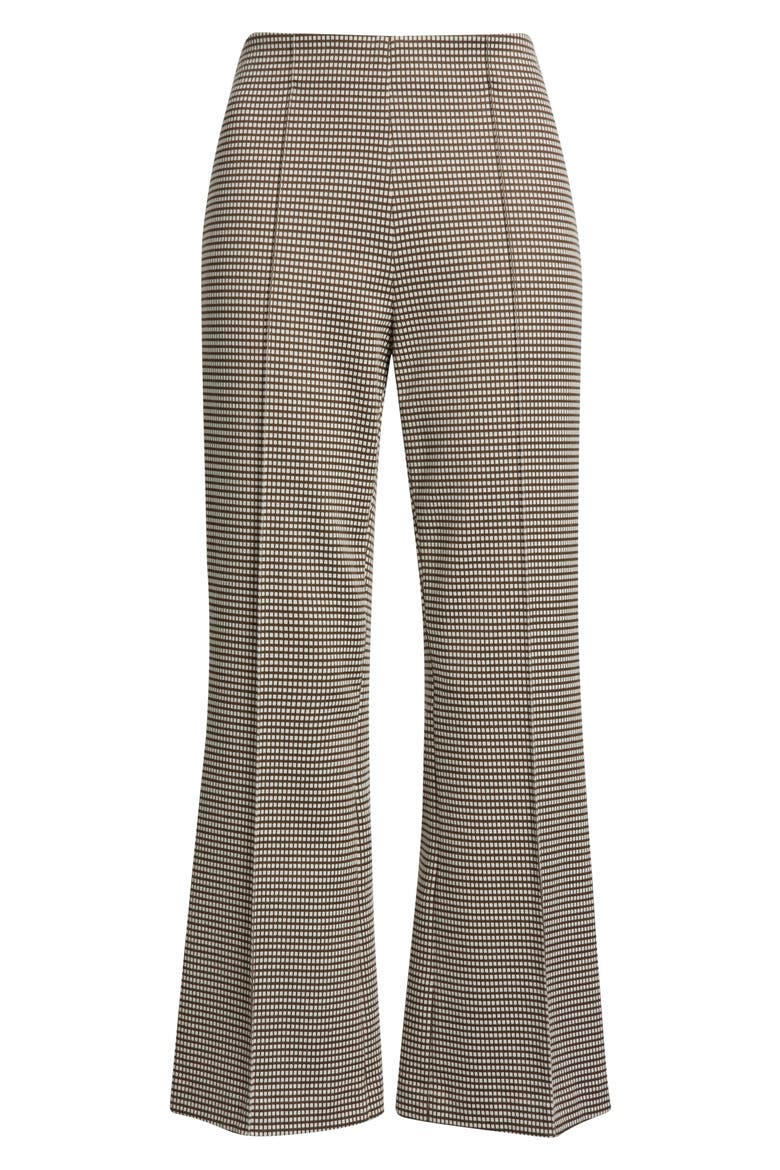Irina Ponte Kick Flare Pants, Alternate, color, BROWN GRID
