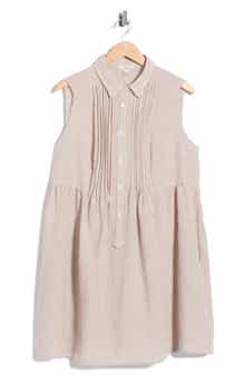 Pleated Button Front Dress