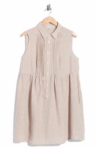 Pleated Button Front Dress