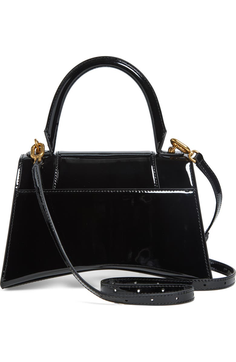 Balenciaga x Automobili Lamborghini Small Hourglass Patent Leather Top Handle Bag, Alternate, color, 1000 Black