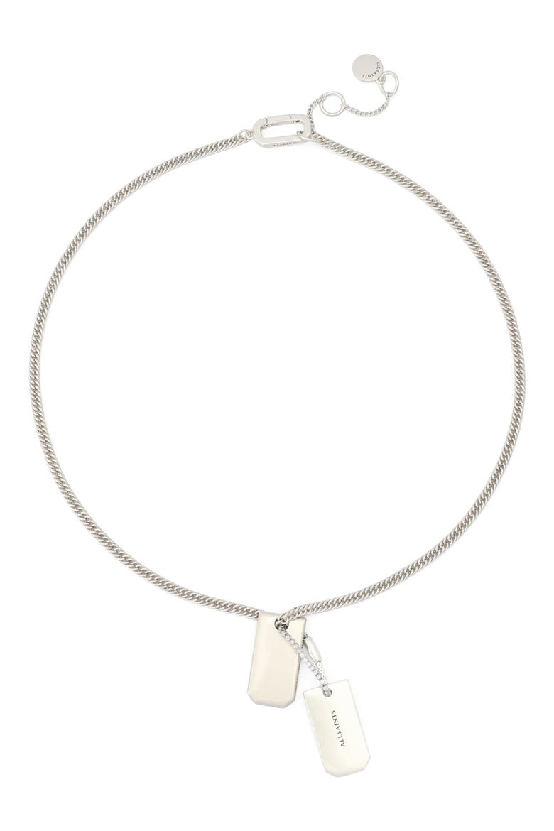 Dog Tag Pendant Necklace, Alternate, color, WARM SILVER