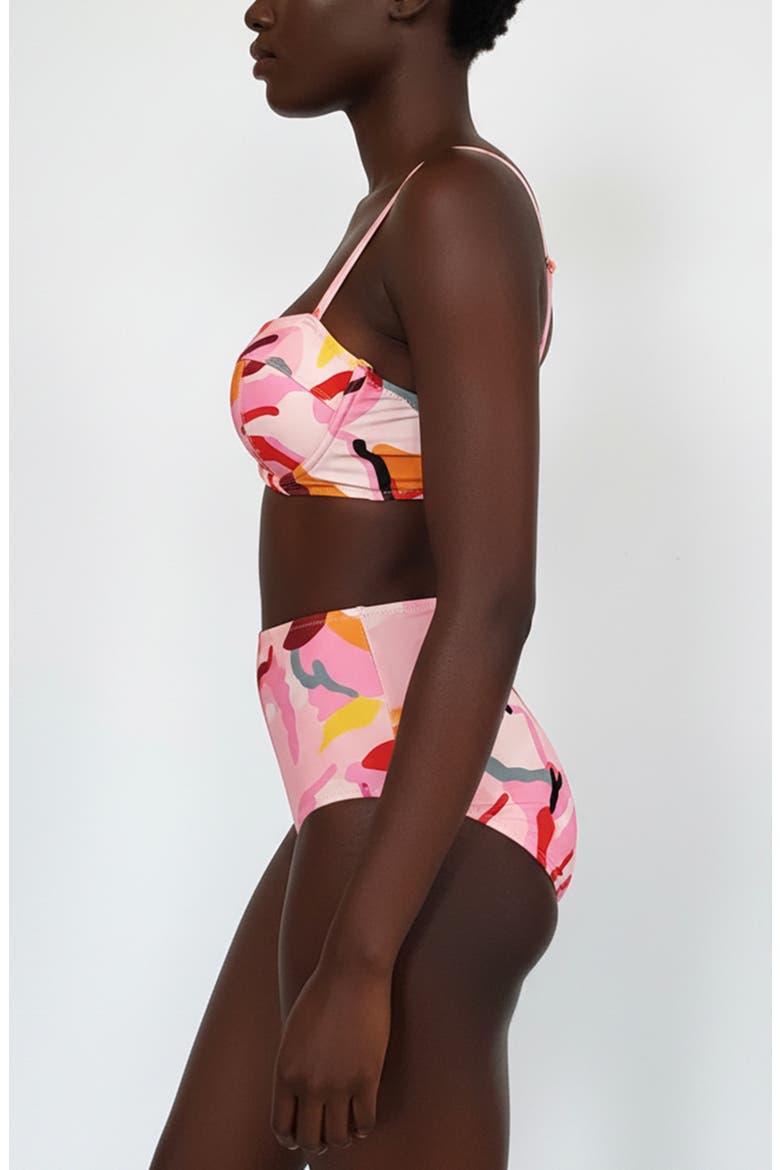 Aurora Bloom High Waisted Bikini Bottom, Alternate, color, Pink