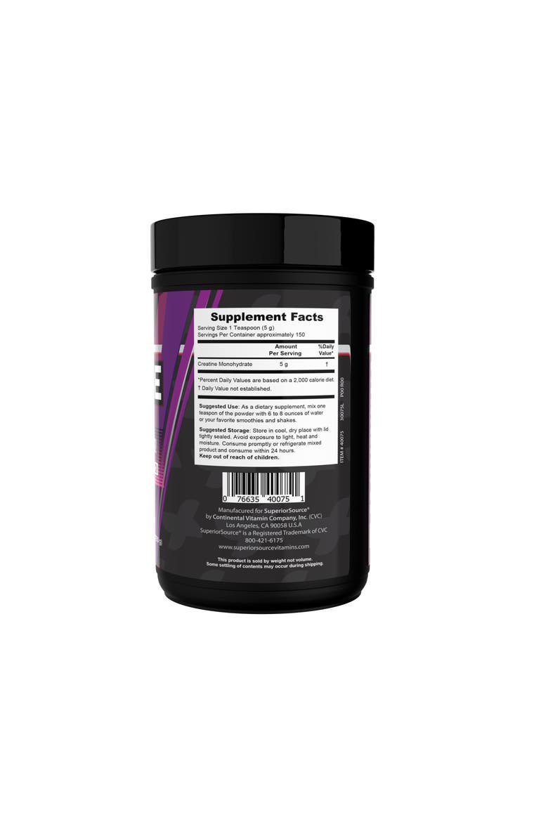 Pure Creatine Monohydrate Powder Supplement, Alternate, color, White
