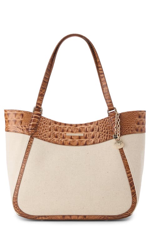 Aliza Croc Embossed Leather Tote