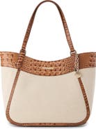 Brahmin Aliza Croc Embossed Leather Tote