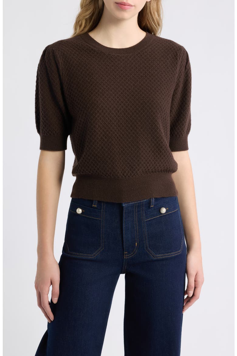 The Gathered Cashmere Sweater, Main, color, MAHOGANY