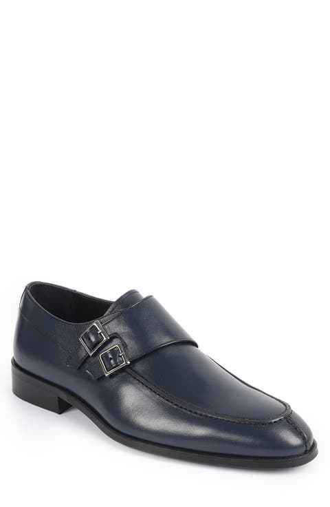 Arlington Double Monk Strap Leather Loafer (Men)
