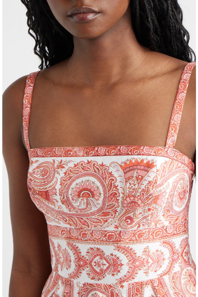 The Margot Paisley Fit & Flare Minidress, Alternate, color, CORSICA PAISLEY CORAL