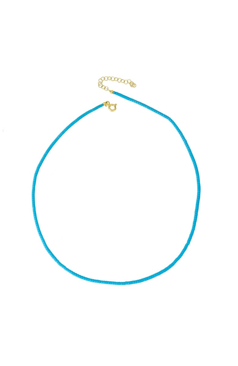 Spero London Turquoise Natural Stone Necklace, Main, color, Gold