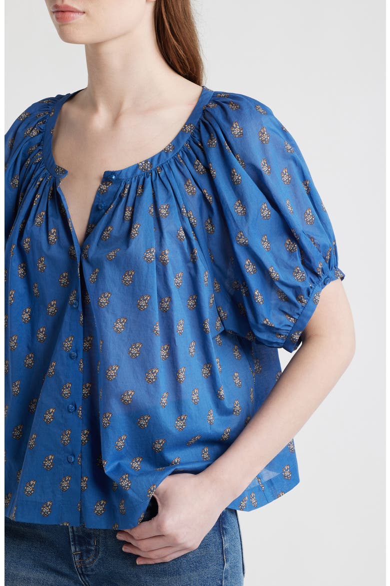 June Gingham Organic Cotton Top, Alternate, color, EARTHA PAISLEY