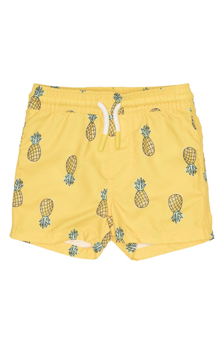 PL Baby by Petit Lem 2-Pack Swim Trunks, Alternate, color, Pineapple