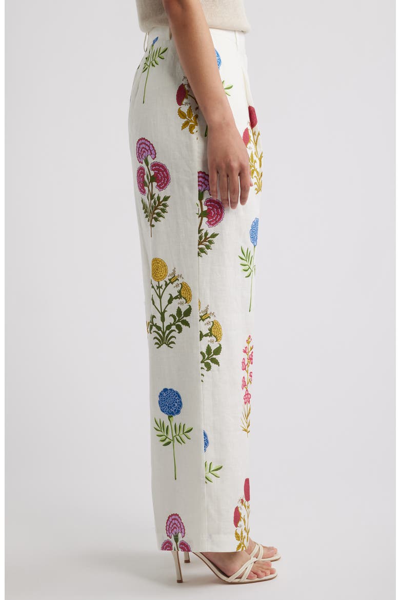 The Amelia Floral Print Linen Pants, Alternate, color, MULTI FLORAL