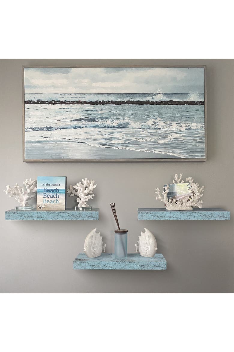 Set of 3 Floating Shelves, Alternate, color, VINTAGE BLUE
