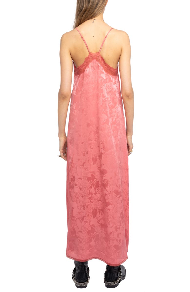 Zadig & Voltaire Risty Jacquard Silk Slipdress, Alternate, color, Tea Rose