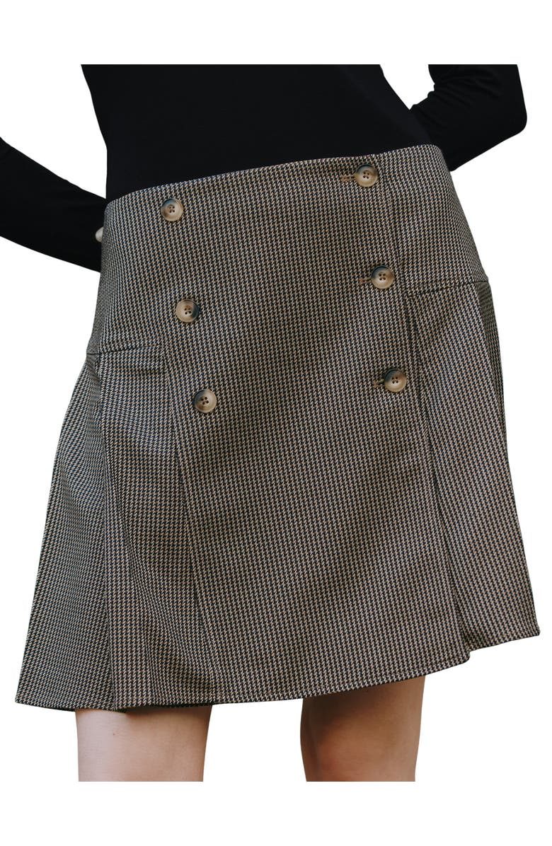 Albaray Pleated Short Skirt, Main, color, Brown