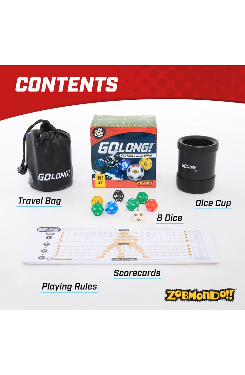 Zobmondo!! Football Dice Game, Alternate, color, Multicolored