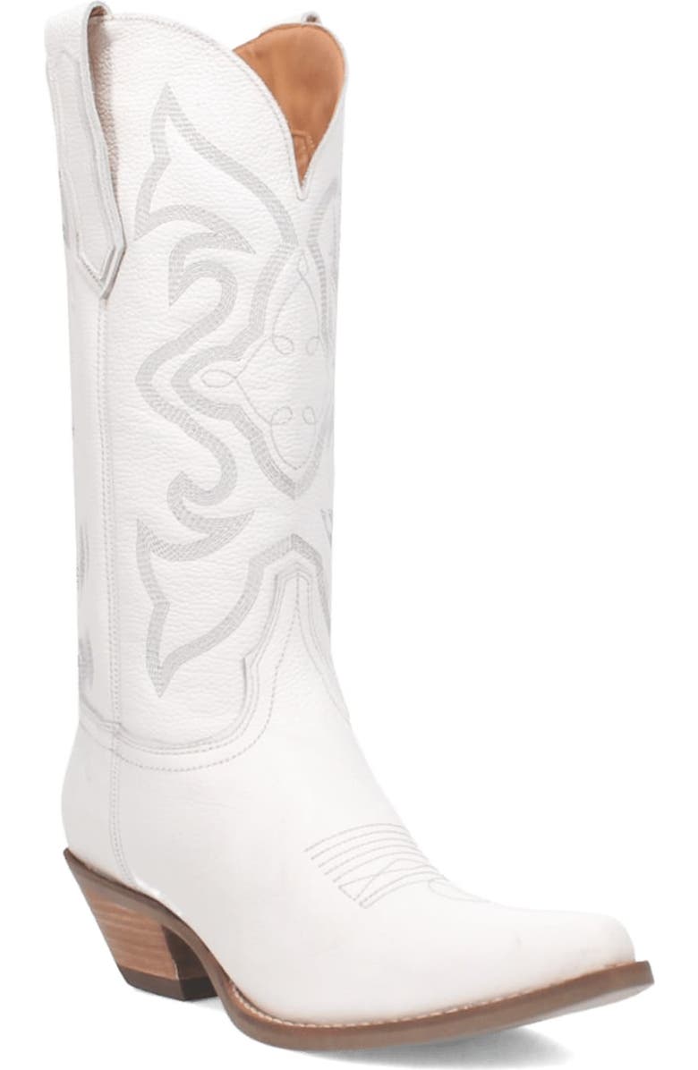 Dingo Out West Cowboy Boot, Main, color, White Smooth