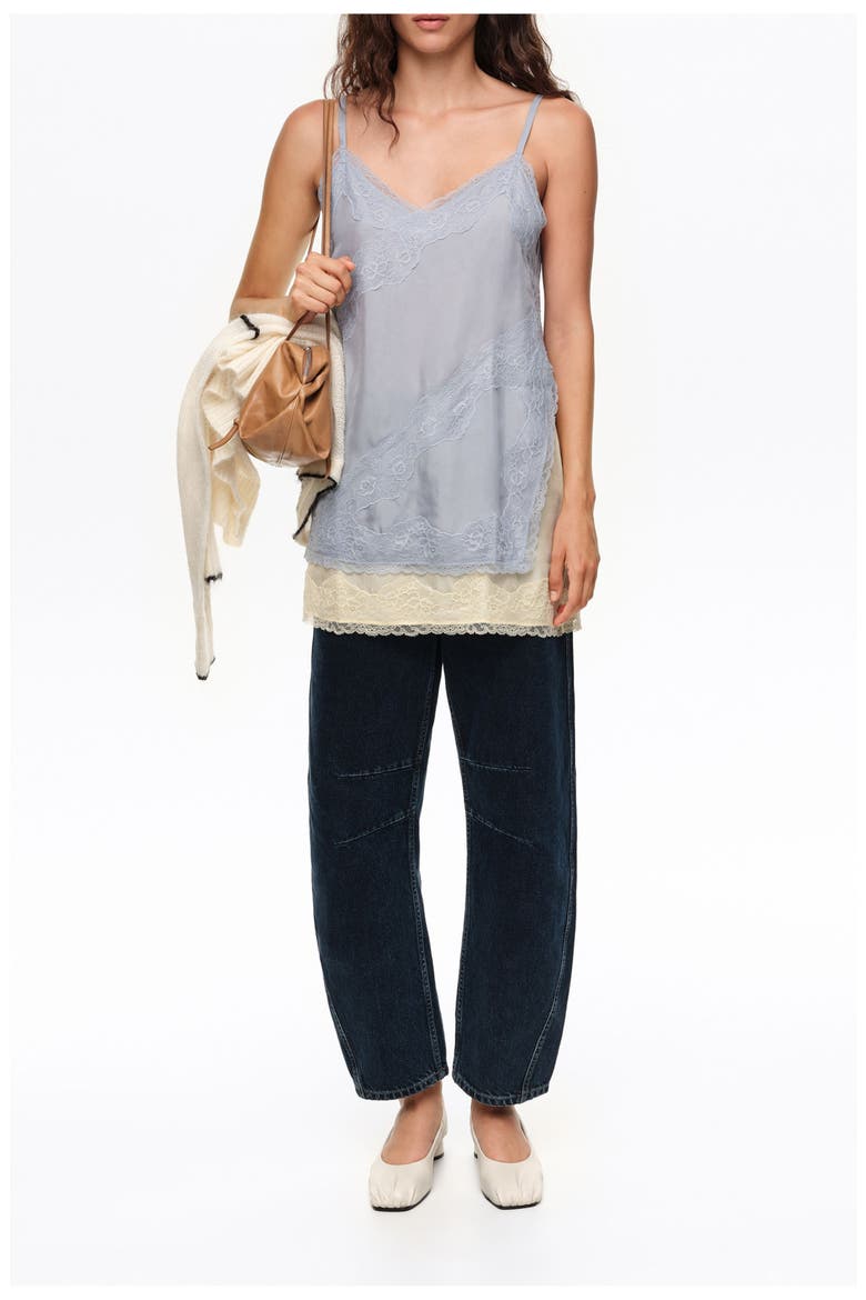 Lace Trim Slip Top, Alternate, color, LIGHT BLUE
