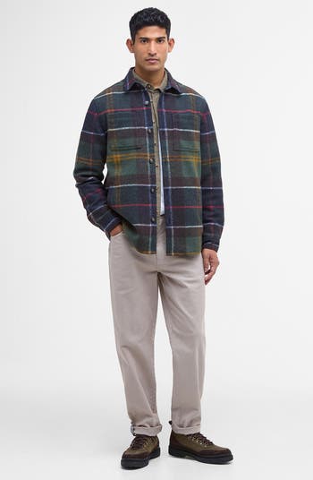 Chapter Tailored Fit Plaid Fleece Button-Up Shirt Jacket