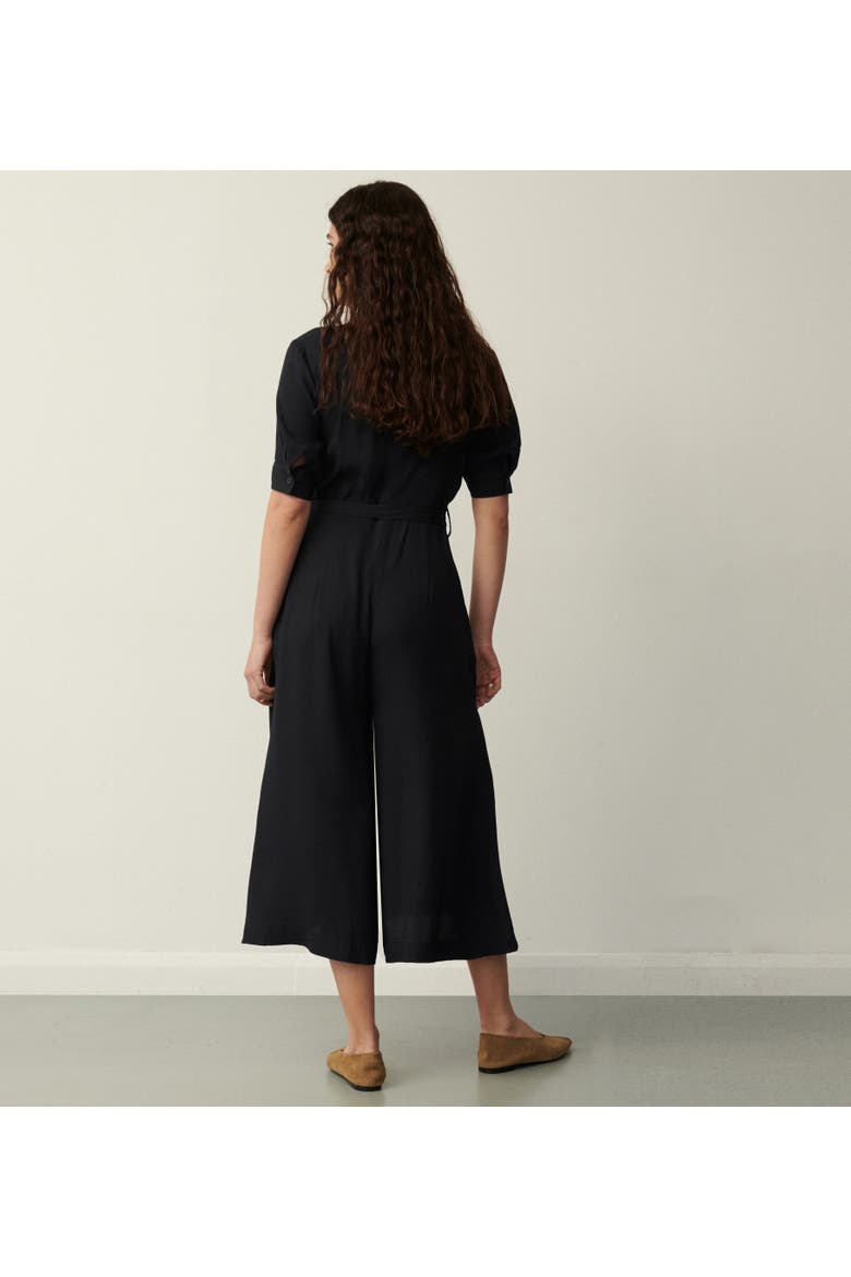 Floralie Wide Leg Cropped Jumpsuit, Alternate, color, Black