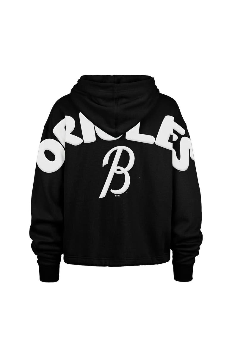 '47 Women's '47  Black Baltimore Orioles City Connect Venice Cropped Pullover Hoodie, Alternate, color, 