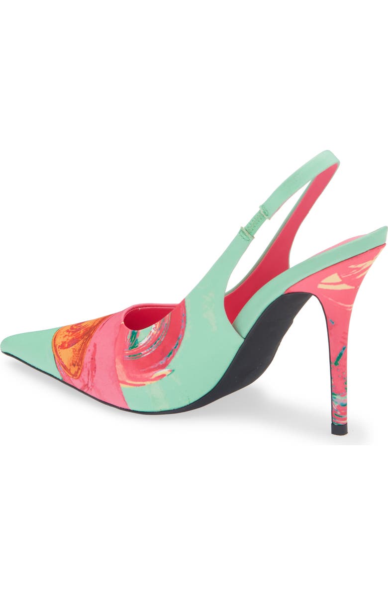 Jeffrey Campbell Surpass Slingback Pointed Toe Pump, Alternate, color, Green Bad Girl Combo