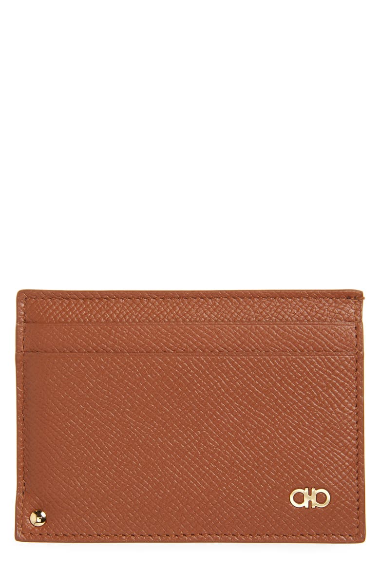 Leather Card Case, Main, color, NEW COGNAC