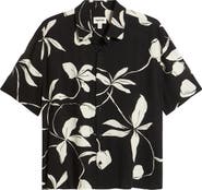 Open Edit Slub Rayon Short Sleeve Button-Up Resort Shirt