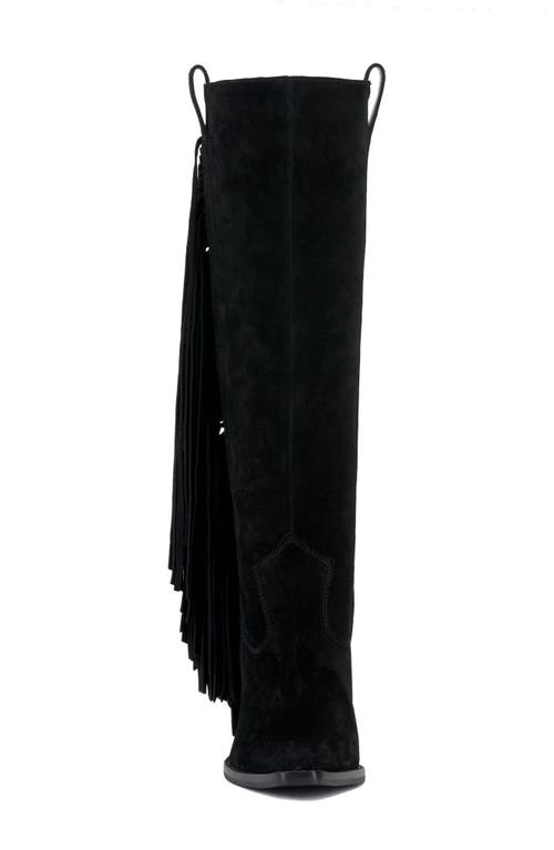 Vince Camuto Pelia Fringe Knee High Boot In Black