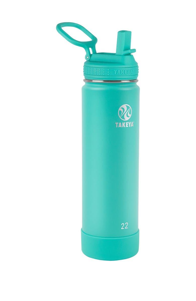 Takeya Actives Insulated 22 oz. Stainless Steel Bottle with Straw Lid - Teal, Main, color, 