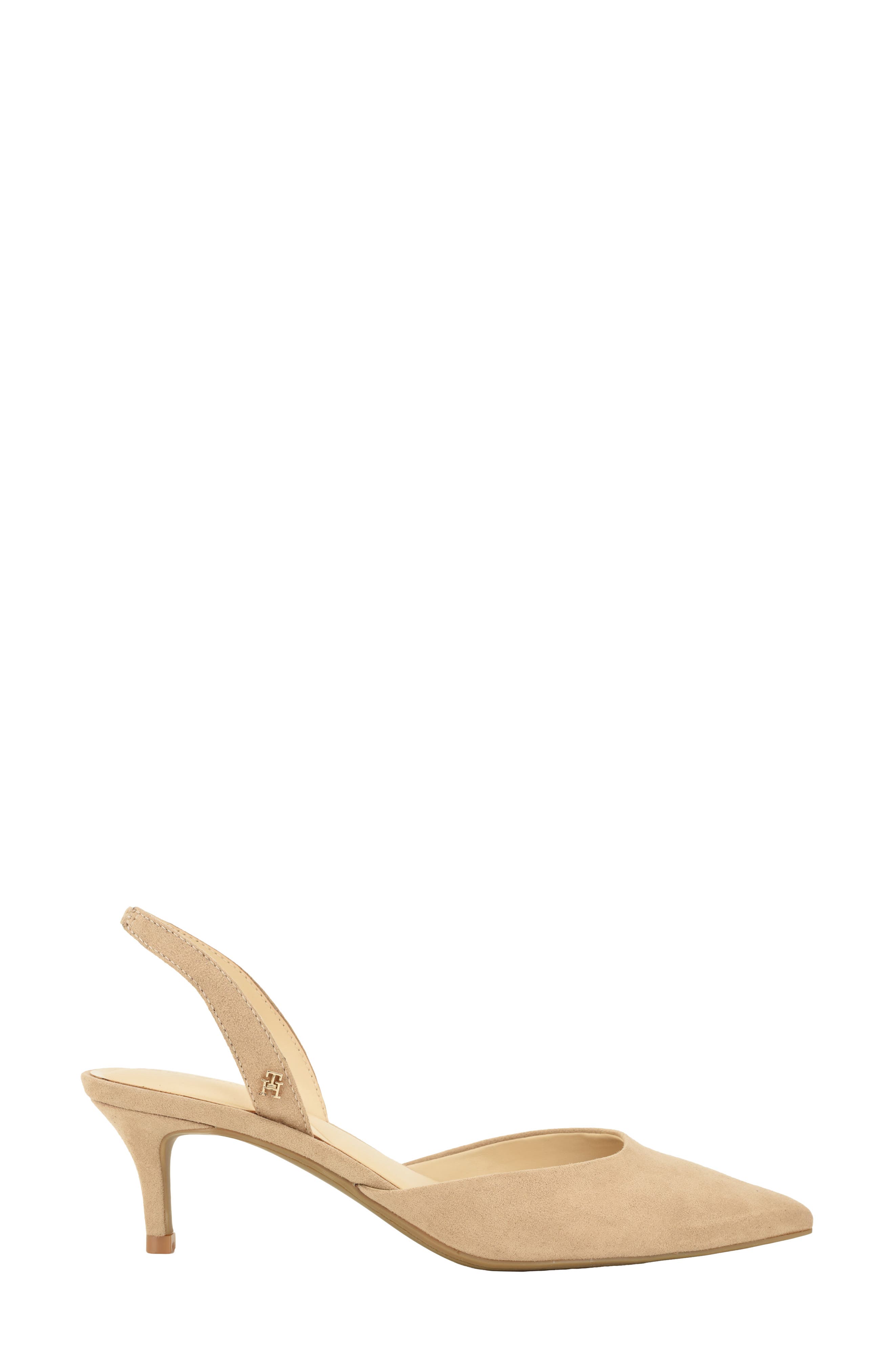 Tanna Slingback Pointed Toe Kitten Heel Pump, Alternate, color, TAUPE