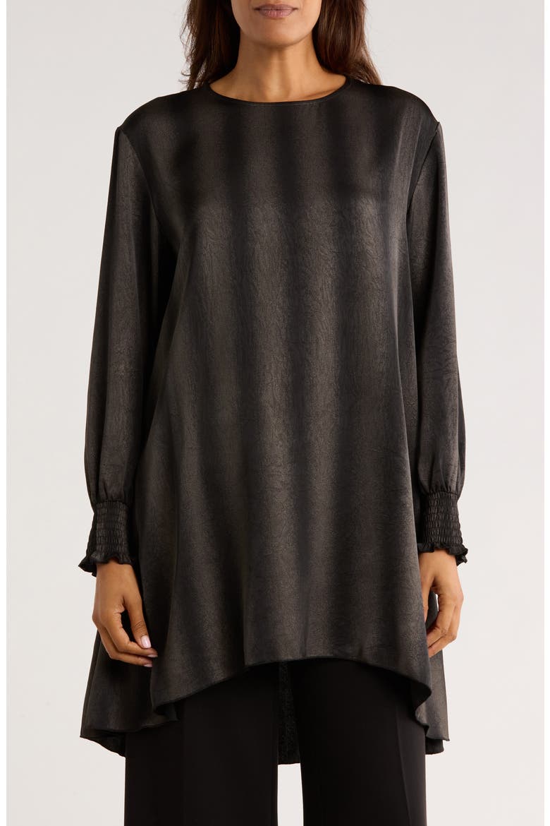 Smoke Sleeve Tunic Top, Main, color, BLACK