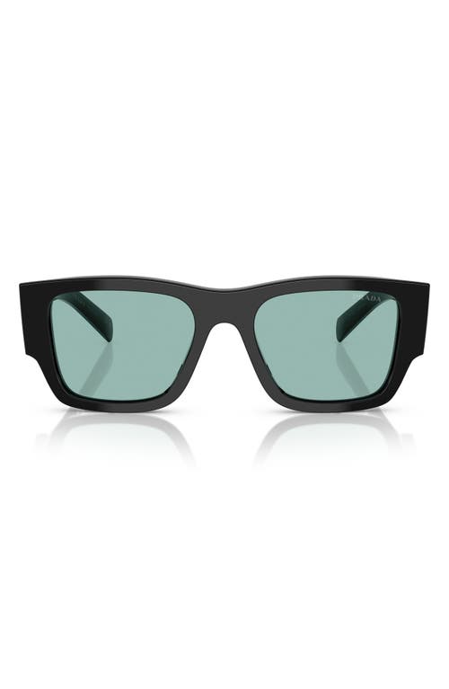 Prada 55mm Square Sunglasses In Black Green