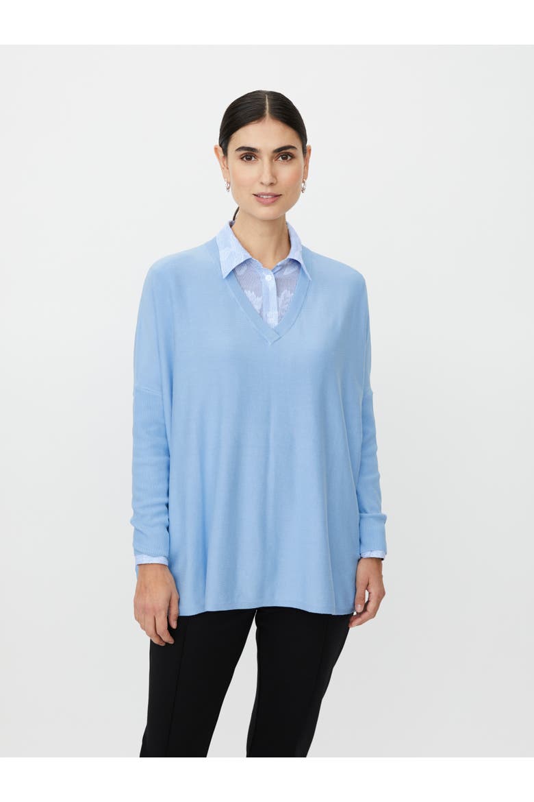 MaFronia V-Neck Relaxed Fit Sweater, Main, color, Placid Blue