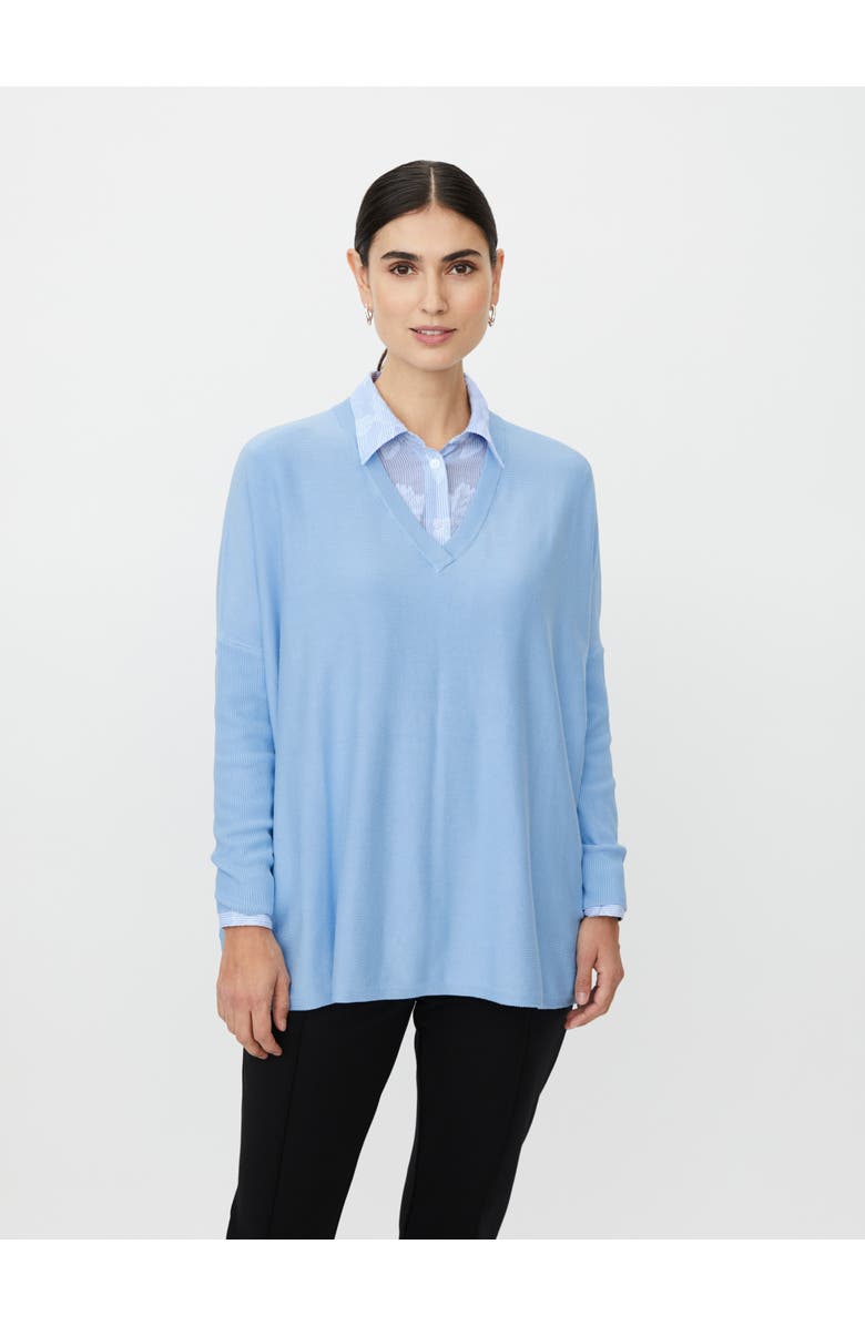 Masai Copenhagen MaFronia V-Neck Relaxed Fit Sweater, Main, color, Placid Blue