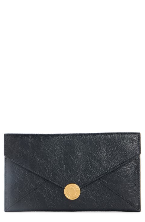 Leather Envelope Clutch